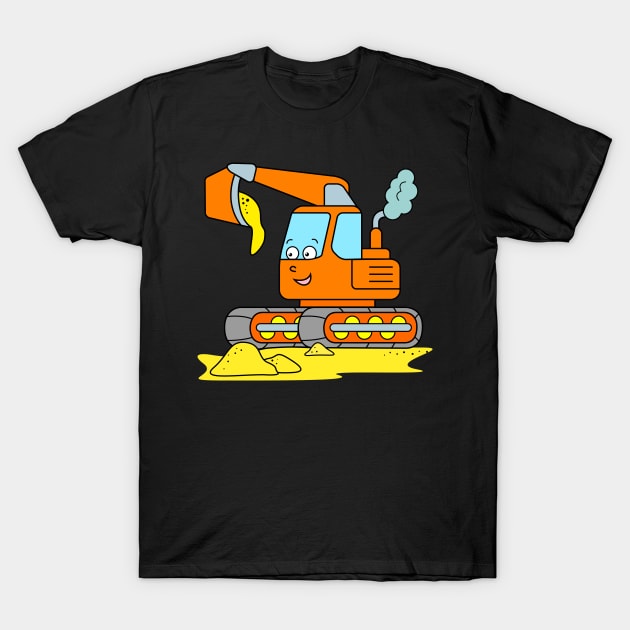 Excavator for Boys and Girls T-Shirt by samshirts